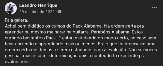 Depoimento real de aluno, print 2