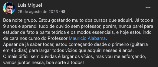 Depoimento real de aluno, print 4