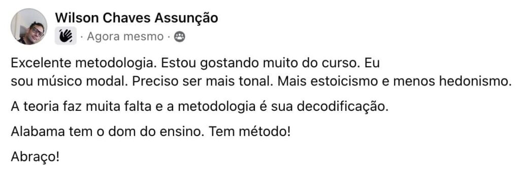Depoimento real de aluno, print 14
