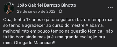 Depoimento real de aluno, print 18